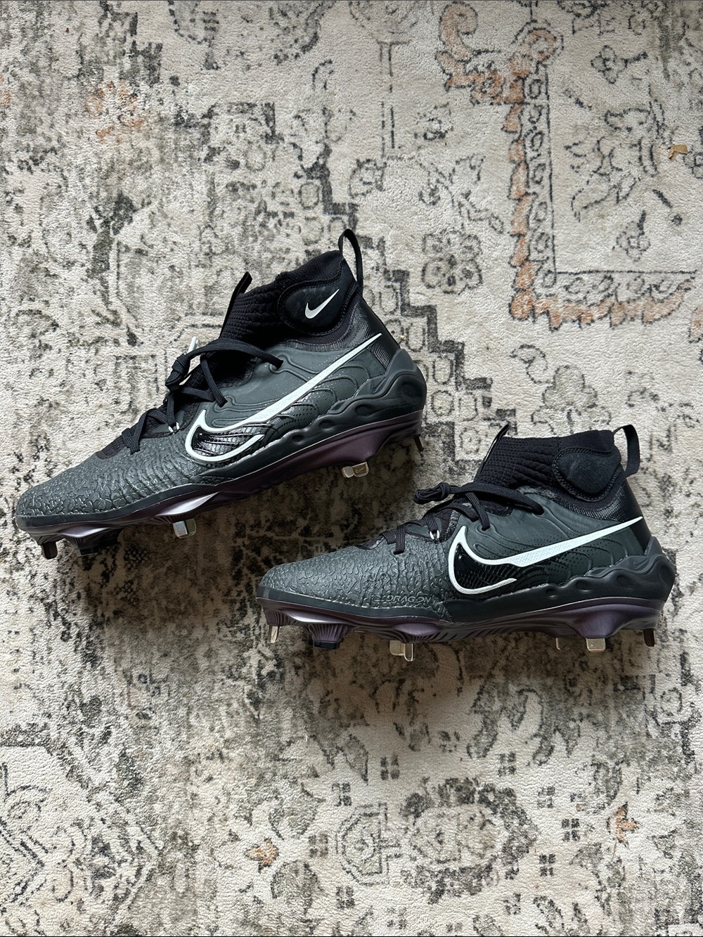 NEW Nike Alpha Huarache NXT Black Metal Baseball Cleats DJ6517-010 Men's Size 12